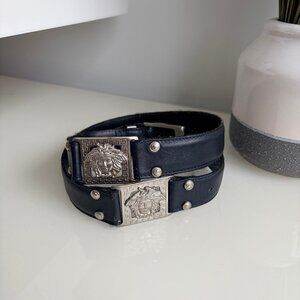 Gianni Versace Vintage Medusa Logo Leather Belt - Damaged